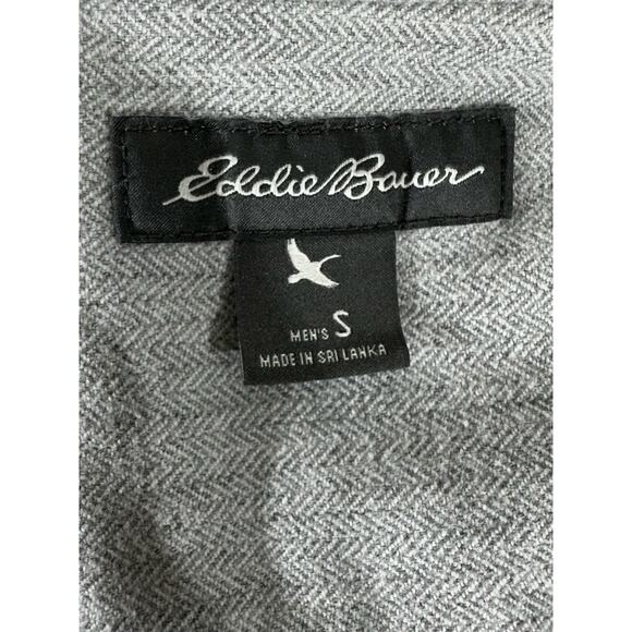 Eddie Bauer Mens Flannel Button Up Shirt Size Small Light Heather Gray - Picture 3 of 7